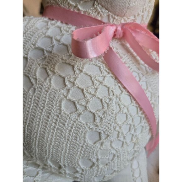 Absolutely Super Cute /Cream /Cotton Lace & Ribbon Patchwork Bear - Wedding. Bab - Picture 10 of 11